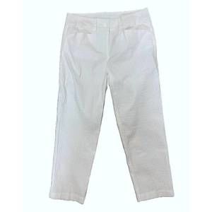 NEW BEACHTIME women searsucker stretch capri pant in white